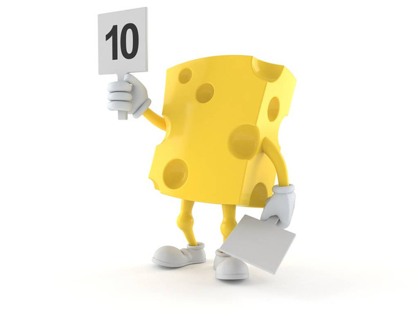 Cheese character with rating number - Photo, Image