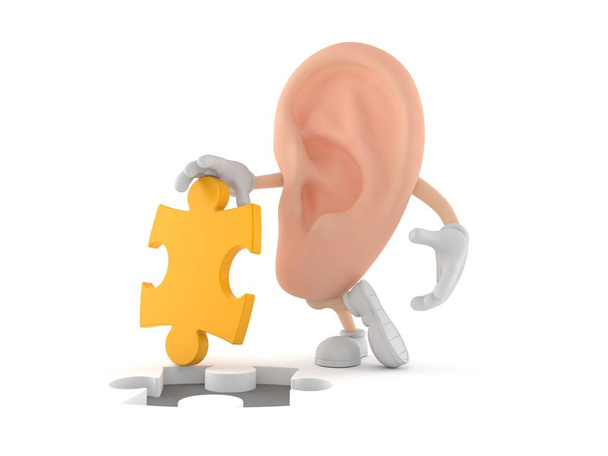 Carácter del oído con rompecabezas
 - Foto, imagen