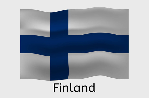 Ікона фінського прапора, зображення вектора прапора Фінляндії - Вектор, зображення