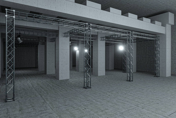 Цемент і армування за допомогою проекторів, 3d рендеринга
 - Фото, зображення