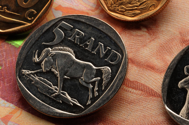 Primer plano de las monedas sudafricanas
 - Foto, imagen