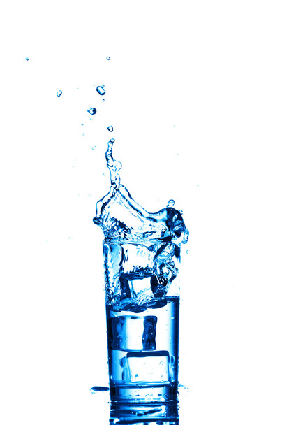 Water splashes in the glass isolated on white - Valokuva, kuva