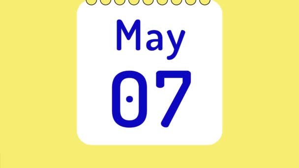 Animáció a színes havi naptár május oldalak mozgó dátumok helyet a szöveg vagy logó. - Felvétel, videó
