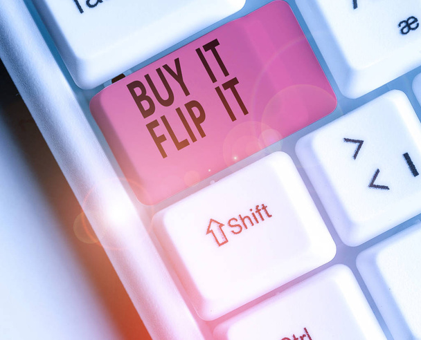 Conceptual hand writing showing Buy It Flip It. Business photo text Buy something fix them up then sell them for more profit. - Photo, Image