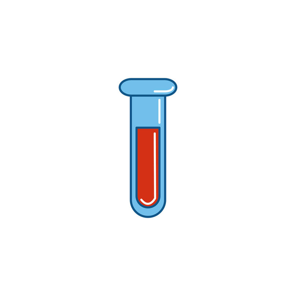 Isolated blood test tube icon fill design - Vector, afbeelding
