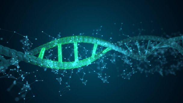 Abstrakcyjne cyfry Cząsteczka skanująca DNA dla biologii, biotechnologii - Zdjęcie, obraz