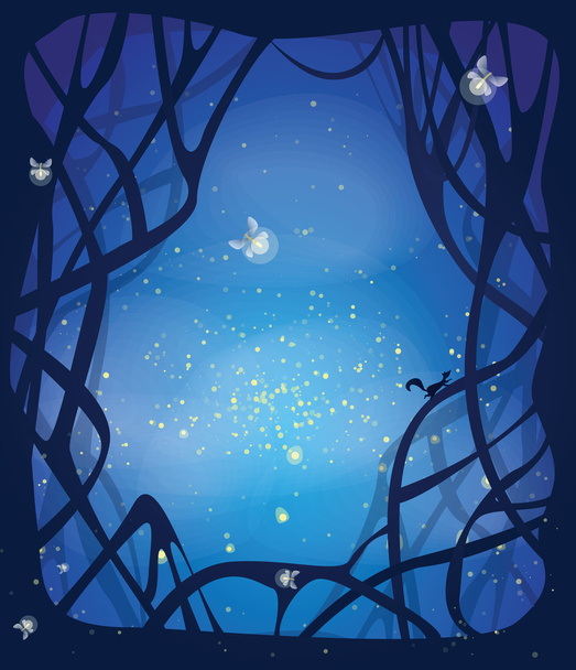 夜の魔法の背景 - ベクター画像