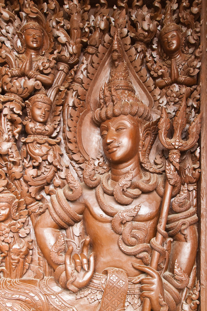 Native Thai style wood carving - Photo, image
