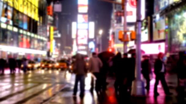 Times Square in New York City bei Nacht - Filmmaterial, Video