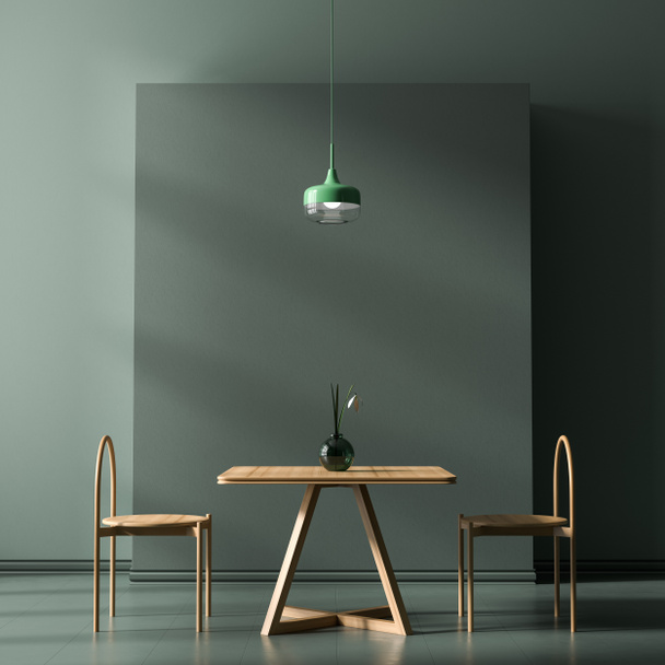 Comedor de estilo escandinavo con silla y mesa de madera
.  - Foto, Imagen
