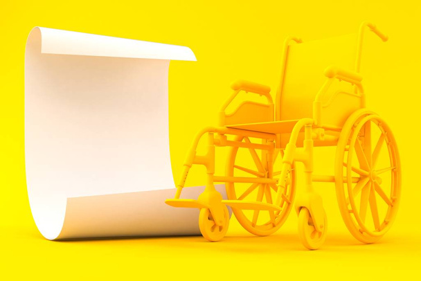 Fondo silla de ruedas con hoja de papel
 - Foto, imagen
