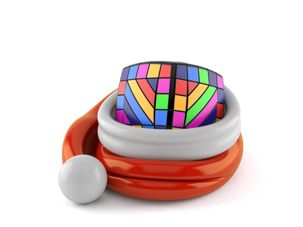 Hračky puzzle uvnitř Santa klobouku - Fotografie, Obrázek