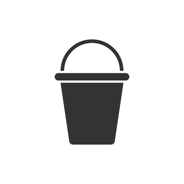 Icona a secchio in stile piatto. Illustrazione vettoriale del vaso della spazzatura su wh
 - Vettoriali, immagini