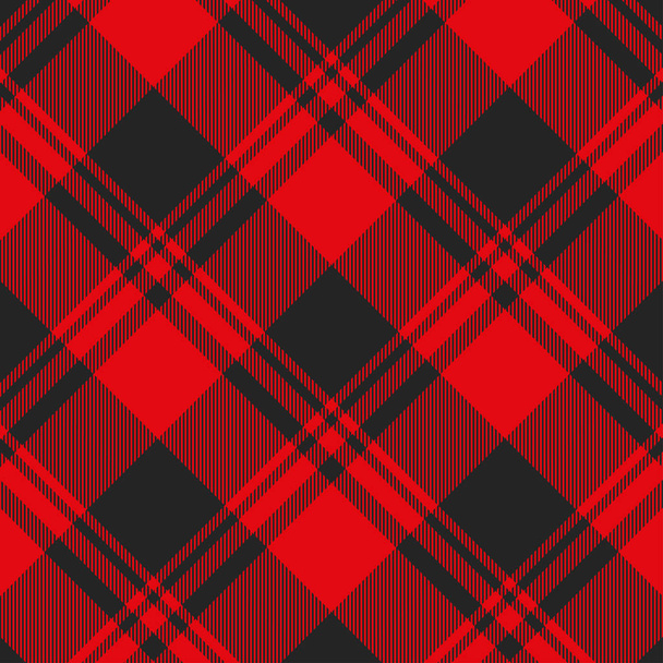 Tartan red and black seamless pattern. - Vector, Image
