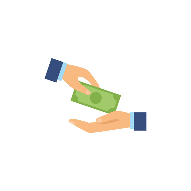 hand investment money flat image style - Vector, Image