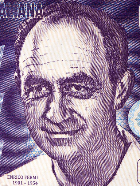 Enrico Fermi portret z włoskich pieniędzy - Zdjęcie, obraz