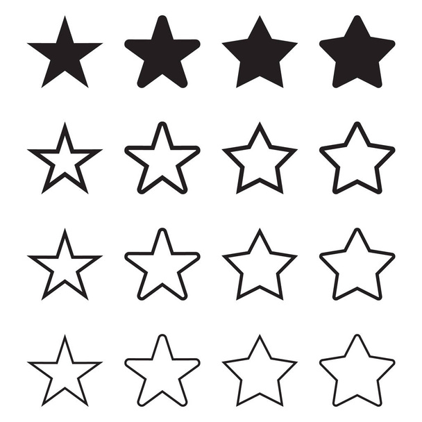 Зоряні піктограми. Векторні символи зірки ізольовані на білому тлі
 - Вектор, зображення