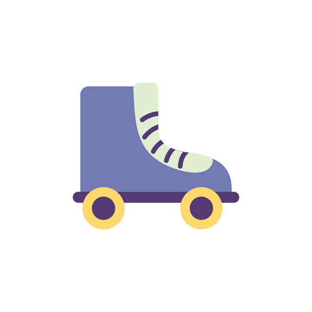 icono del patinador de juguete de patines planos - Vector, Imagen