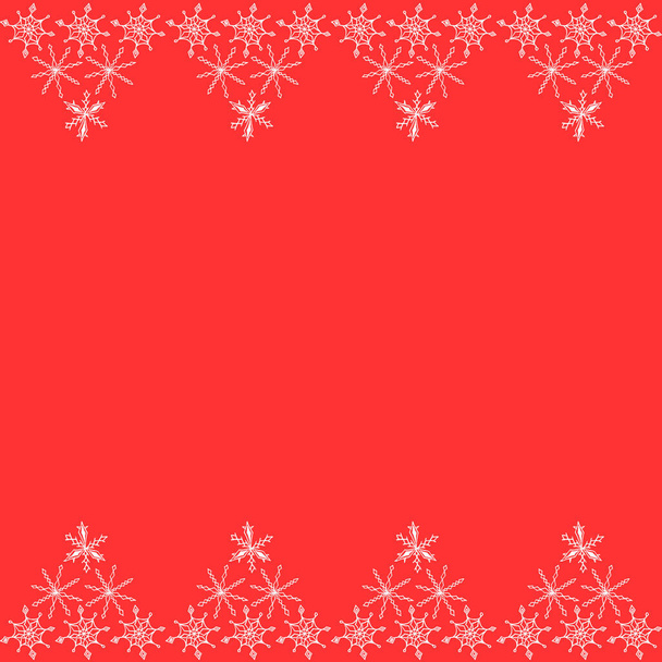 Безшовний фон з рамковим візерунком сніжинок уздовж верхнього і нижнього краю. Новорічна різдвяна текстура фону. Для кордону, краю, упаковки подарунків, банера, канцелярського приладдя, флаєра, графічного дизайну, обгортання
 - Фото, зображення