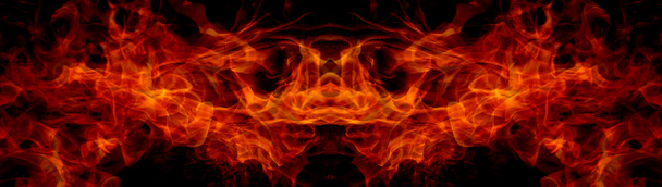 Φλόγες φωτιάς σε μαύρο φόντο αφηρημένης τέχνης - Φωτογραφία, εικόνα