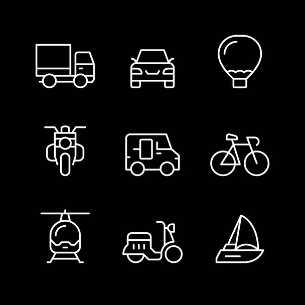 Establecer iconos de línea de transporte
 - Vector, Imagen