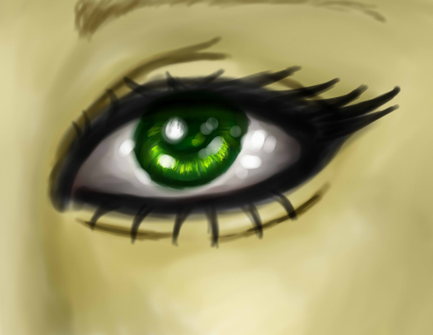 pinted 緑色の目 - 写真・画像