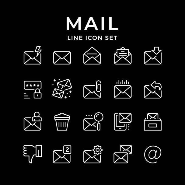 Establecer iconos de línea de correo
 - Vector, imagen