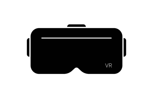 VR gözlükleri siyah vektör simgesi. VR kulaklık simgesi. Sanal gerçeklik 3 - Vektör, Görsel