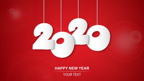 arkaplan yeni yıl parlak renkli 2020 kırmızı - Vektör, Görsel
