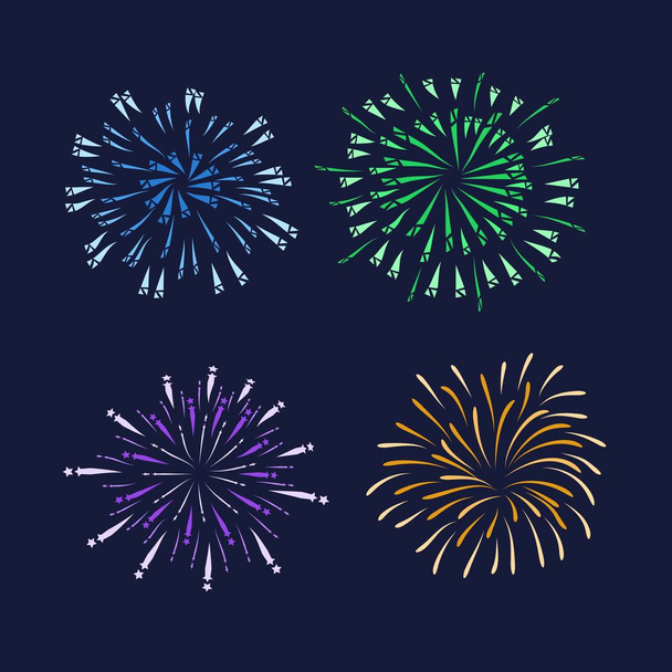 Ilustrace sady jednobarevných Fireworks  - Vektor, obrázek