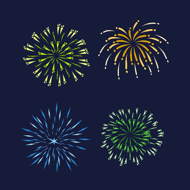 Ilustrace sady jednobarevných Fireworks  - Vektor, obrázek