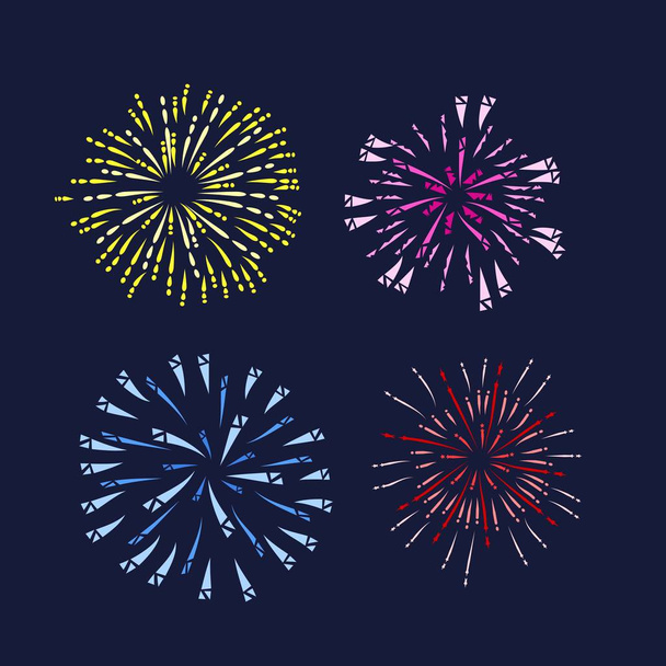 Illustration of Monochrome Fireworks Set  - ベクター画像