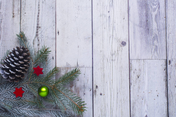 Christmas background with Christmas tree toys - Φωτογραφία, εικόνα