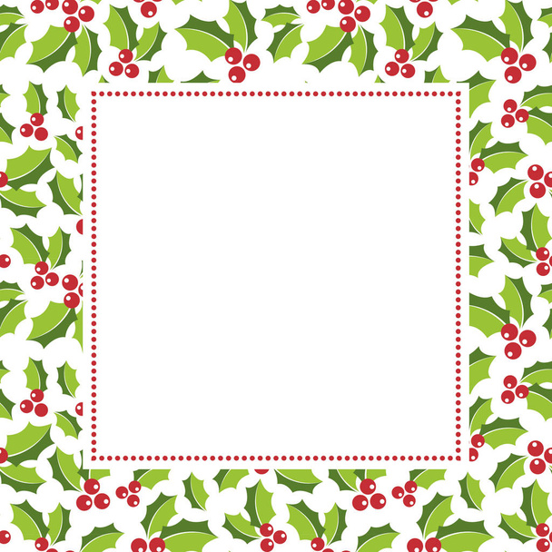 Holly Berry Border with copy space decoration card element background - Vetor, Imagem