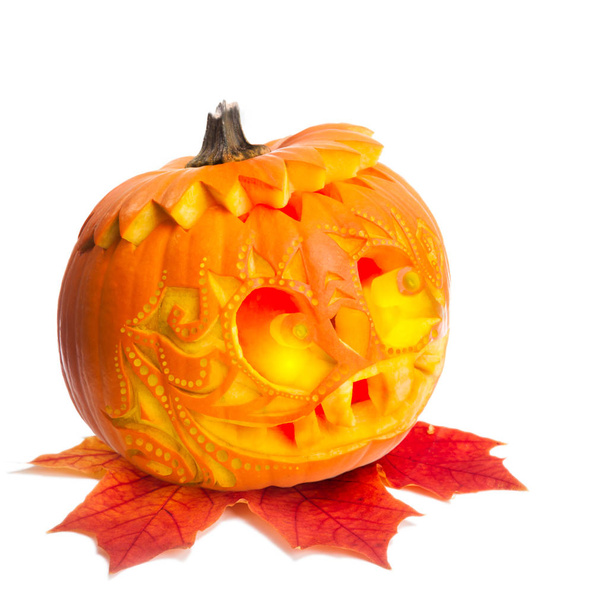 Halloween pumpkin on white backgroun - Zdjęcie, obraz