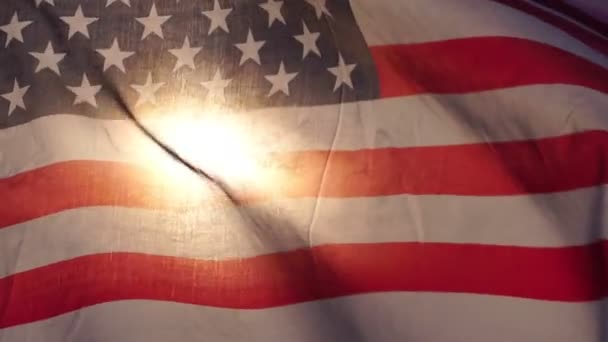Waving USA zászló felhős ég háttér - Felvétel, videó