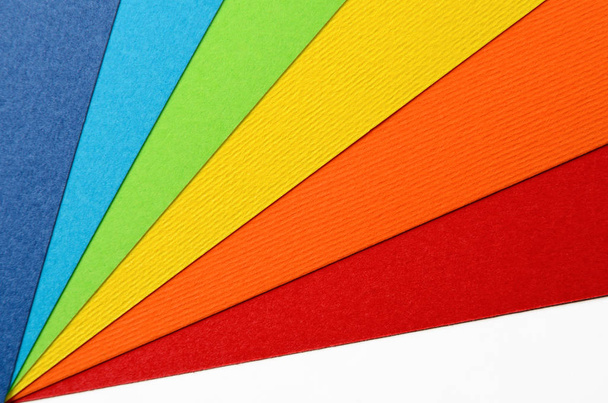 Texture of bright sheets of color cardboard closeup - Photo, Image
