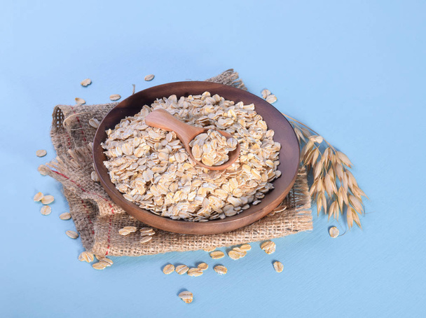 Rolled oats, healthy breakfast cereal oat flakes - Photo, Image