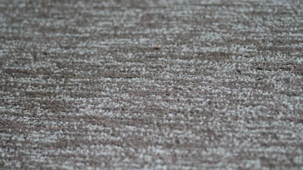 Synthetic carpet on the laminate in the home interior. Close-up texture of textile. 4k video with place for your text. Copyspace - Filmati, video