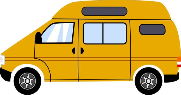 Eenvoudige Yellow Touring Camper Van - Foto, afbeelding