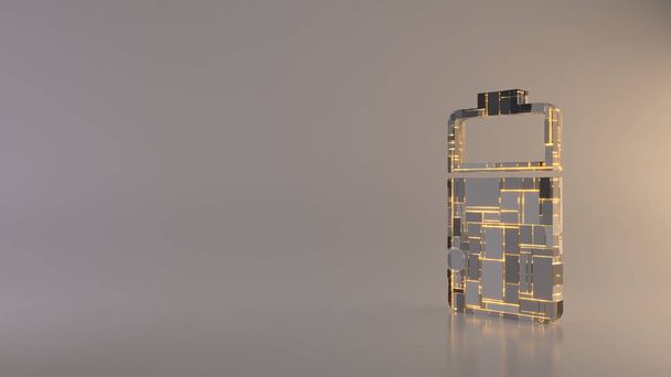 світлий фон 3d візуалізація вертикального символу двох третіх піктограм зарядженої батареї
 - Фото, зображення