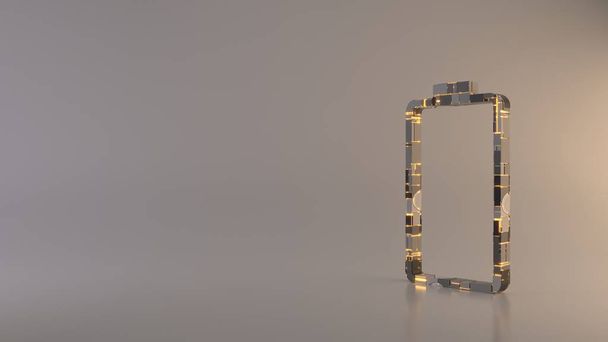 luce sfondo 3d rendering simbolo verticale di icona della batteria scarica
 - Foto, immagini