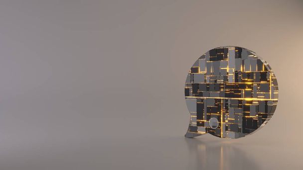 světlé pozadí 3D vykreslování symbol zaoblené bubliny chatu ikona - Fotografie, Obrázek
