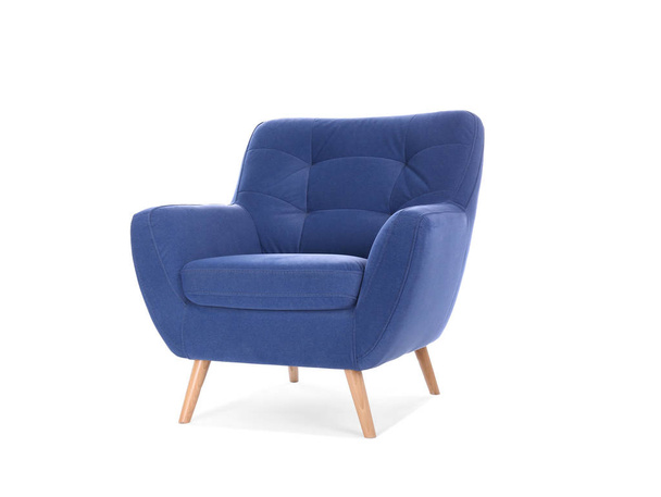 Comfortable armchair isolated on white. Interior element - Fotoğraf, Görsel