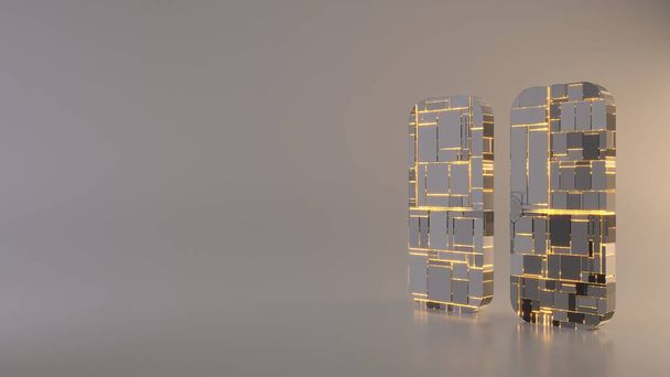duraklat simgesinin hafif arkaplan 3d oluşturma simgesi - Fotoğraf, Görsel