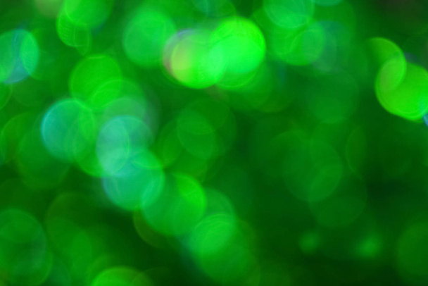 Green bokeh lights abstract background - Photo, Image