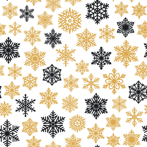 Copos de nieve sin costuras de fondo. Patrón para la Navidad y la decoración de invierno
.  - Vector, Imagen