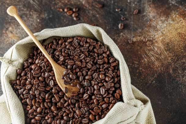 Black coffee beans studio shot. - Photo, Image