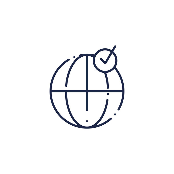 esfera planeta ícone de estilo de linha - Vetor, Imagem