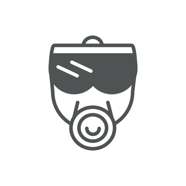 respirador máscara gota la línea de seguridad de protección - Vector, Imagen